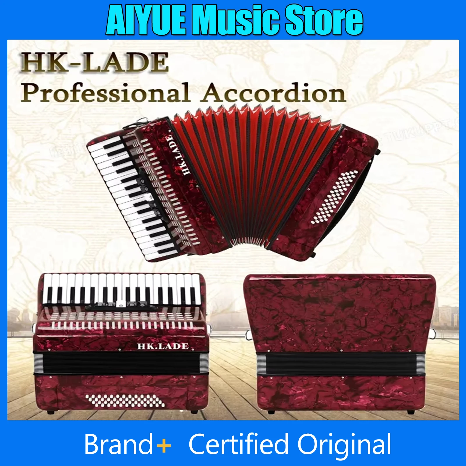 

HK-LADE Bayan Accordion 34 Keys 48 Basses 5 Keyboards Variable Bayan Accordion Performance With Parts Keyboard Instruments