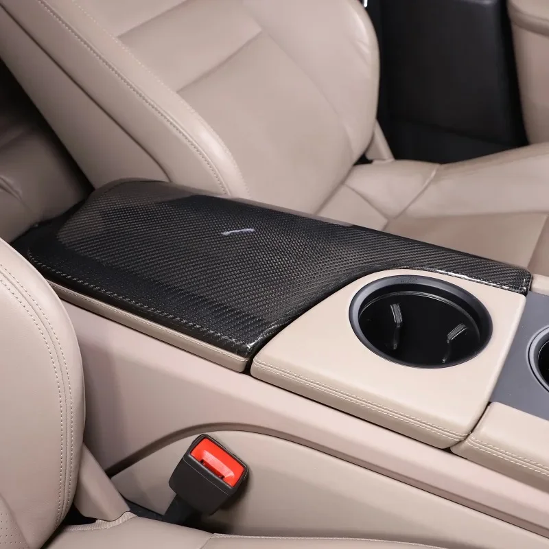 Capa de apoio de braço de carro de fibra de carbono real decorar acessórios interiores do carro para porsche taycan 2019-2025