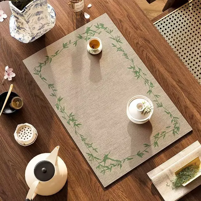Teetasse-Matte, Zen-Teetisch-Matte, saugfähiges und schnell trocknendes Tischbanner mit Silica-Schlamm-Isolierung, Teetisch, Couchtisch, Tisch-Su