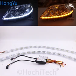 Tira de luces LED Flexible Crystal Angel Tears con señal de giro DRL de circulación diurna blanca con función amarilla siguiente