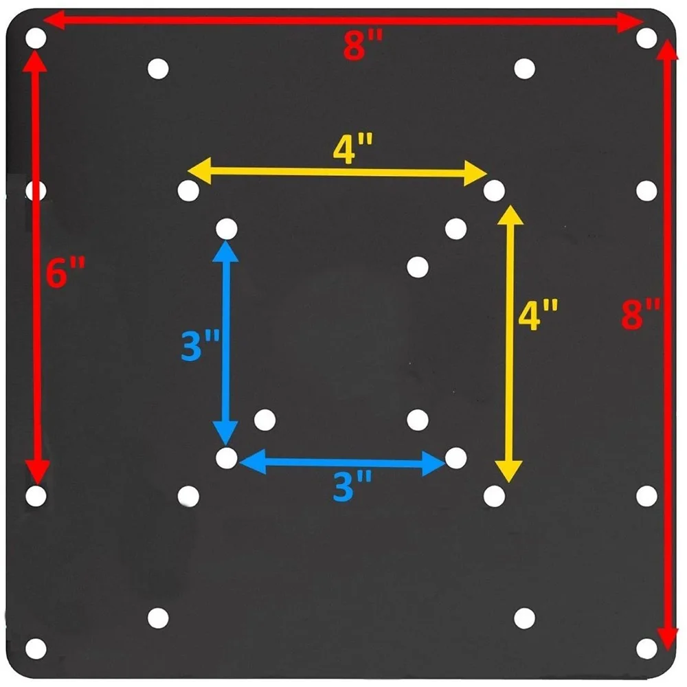 Classic-VESA Mount Adapter Plate For TV Mounts, Convert 75X75 And 100X100 To 200X200 Mm VESA Patterns, VESA Conversion Plate