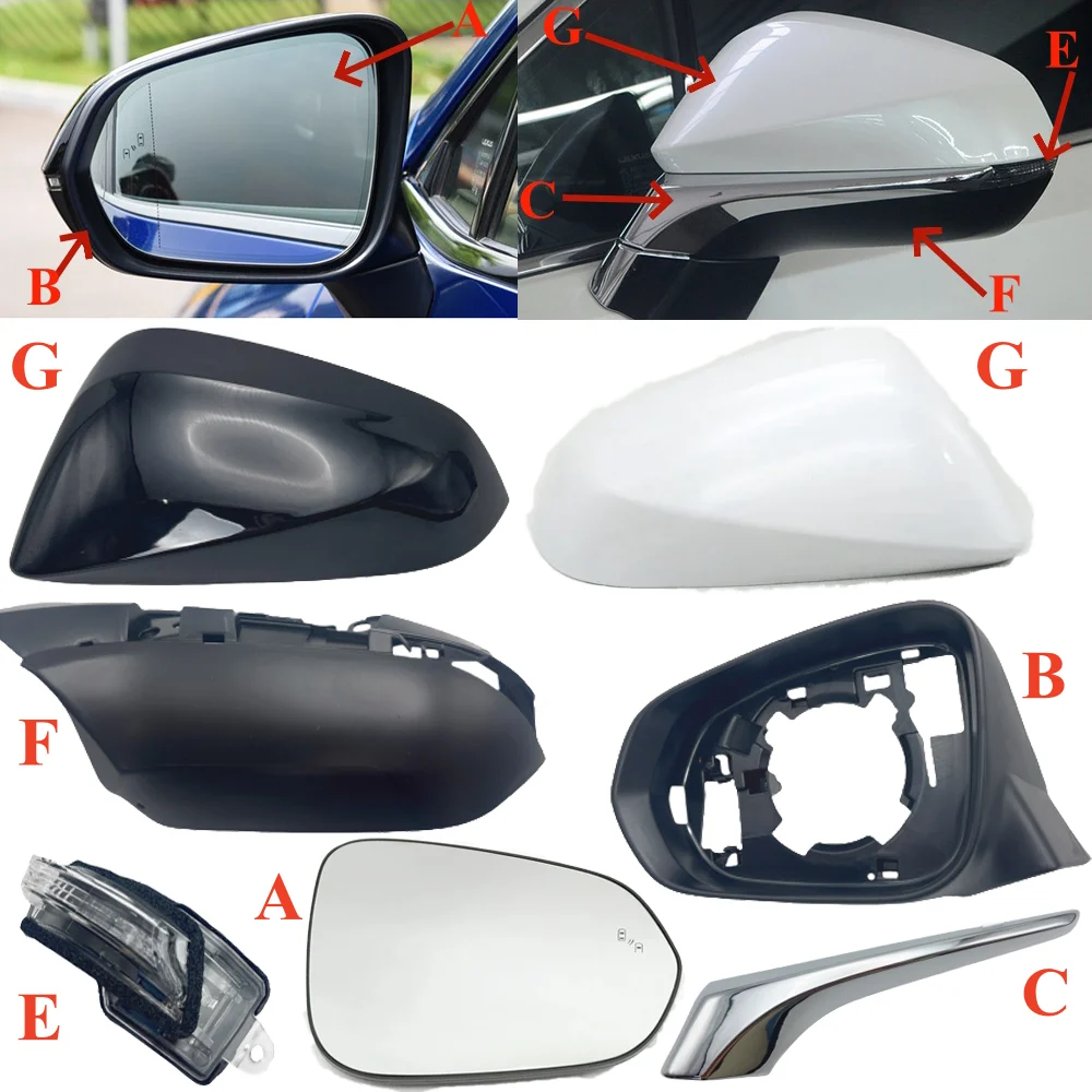 

Rearview Mirror Cover Frame Housing Shell Lens For Lexus NX NX200T NX300h NX300 2014-2021 RX RX200T RX350 RX450h 2016-2022