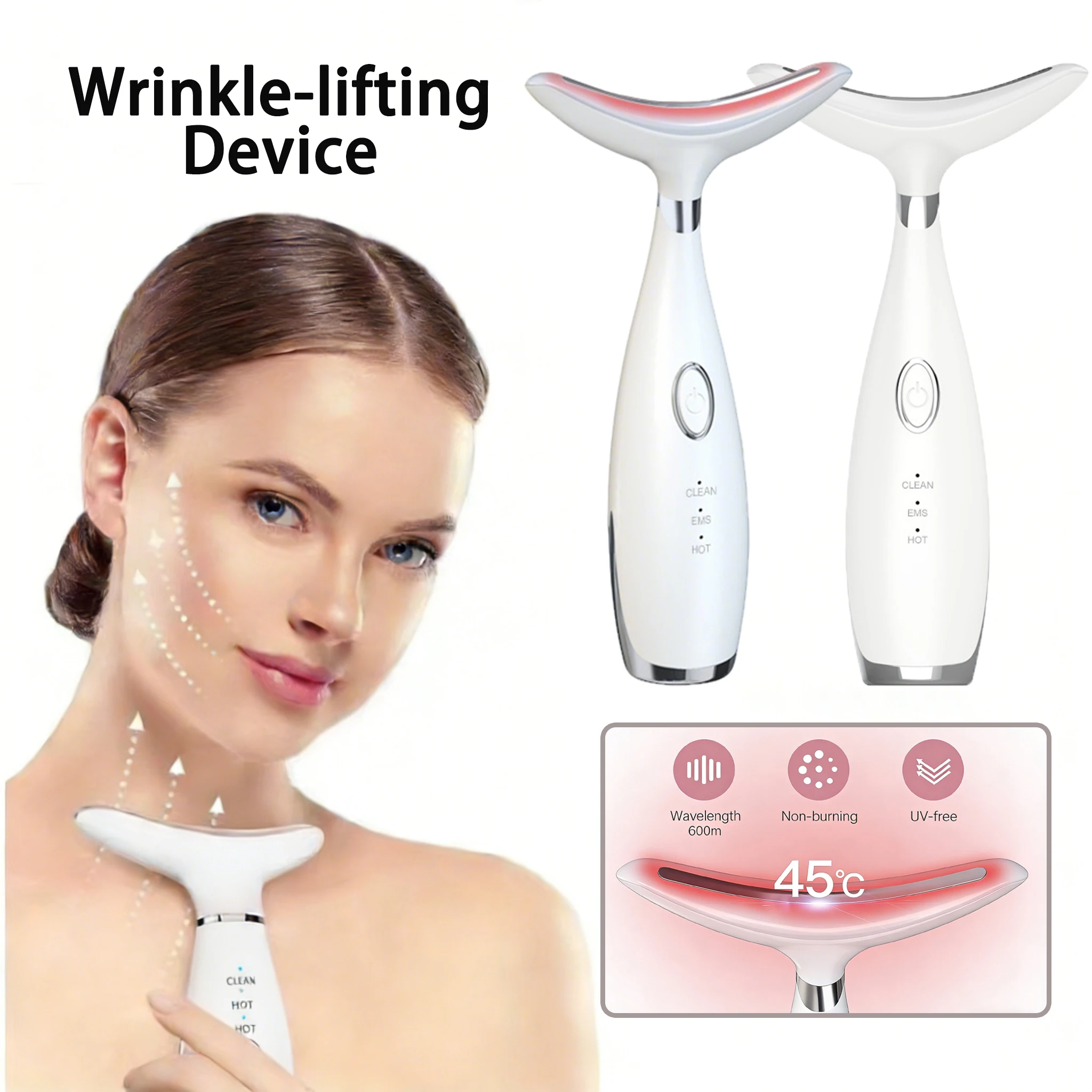 

Электрический микротоковый прибор EMS для удаления морщин, очищения и лифтинга лица и шеи, термомассажер для подтяжки и упругости кожи для женщин