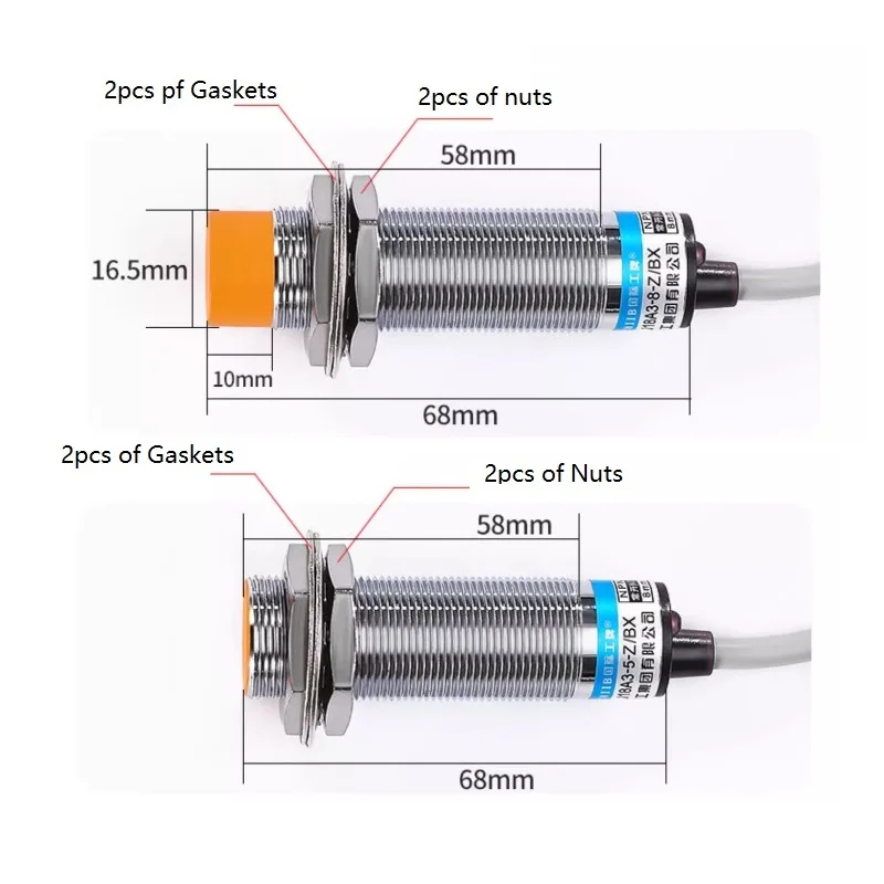 LJ18A3-5-Z 18mm przełącznik metalowy czujnik indukcyjny M18 głowica płaska 5mm wykrywa odległość przełączniki zbliżeniowe 2 3 4 przewody NPN NO NC