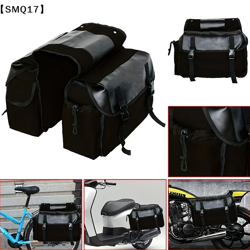 Motorbike Bag Large Capacity Motorcycle Riding Travel Canvas Waterproof Panniers Box Side Tools Bag Pouch For Motorbike【SMQ】