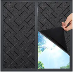 Total Blackout Window Film 100% Light Sun Blocking Window Covering Darkening Privacy Heat Control Static Cling Stickers for Home