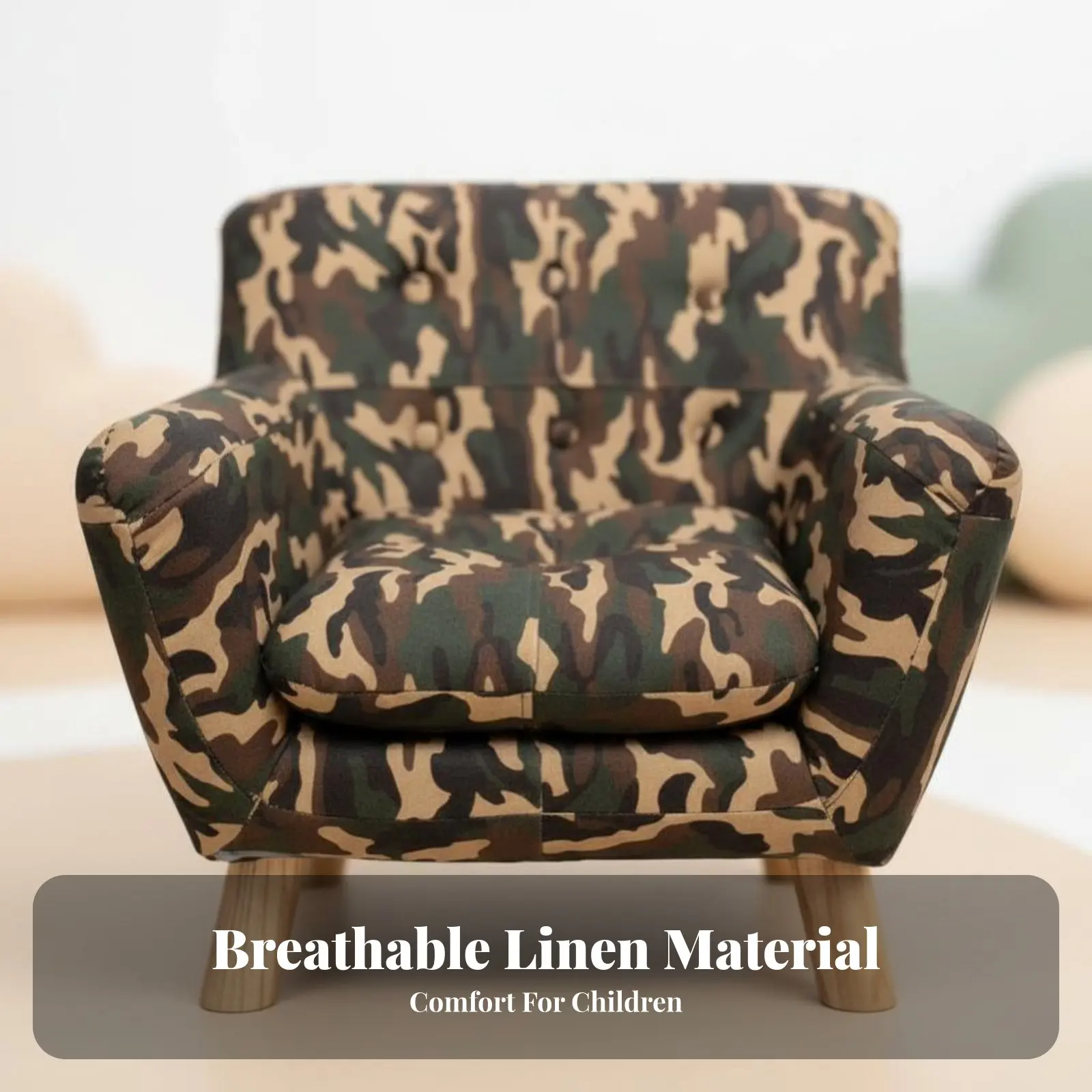

Patchwork Club Chair Child-Safe Size Plush Lounge Chair Colorful Appearance Playful Design for Children, Living Room