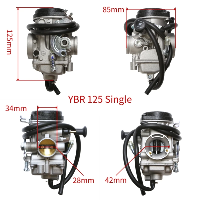 For Yamaha Ybr125 Yb125 Yjm125 Tw125 Xtz125 Tw200 Tk250 Rt250 2001-2017 Motorcycle Carburetor Carb