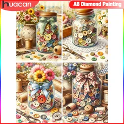 HUACAN Cartoon Diamond Painting Kit completo Girl Wolf Full Square Round Mosaic Flower 5D fai da te Home Decor