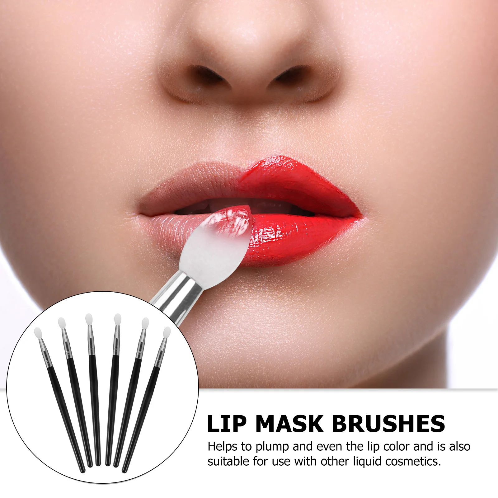 6 uds sombra de ojos de silicona máscara de labios pinceles de maquillaje herramientas profesionales aplicadores fáciles reutilizables silicona