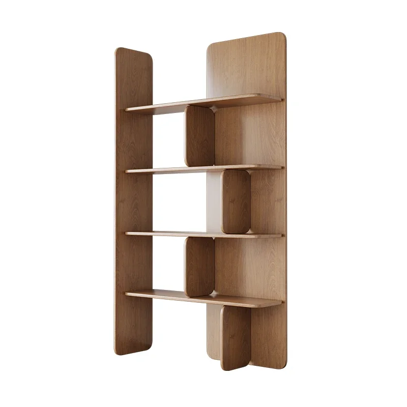 CX light luxury solid wood bookshelf bookcase living room floor shelf integrated wall office display cabinet