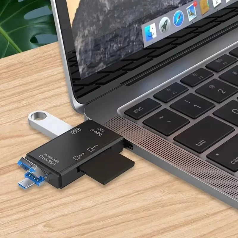 

1/2/4pcs 6 In 1 Card Reader External U Disk TF Card SD Card Keyboard Mouse Camera USB Type-C Interface Flash Drive Card Adapter