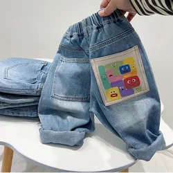 Children's Jeans Spring and Autumn Cartoon Boys and Girls Comfortable Soft Cotton Jeans Casual Pants Children's Baby Pants