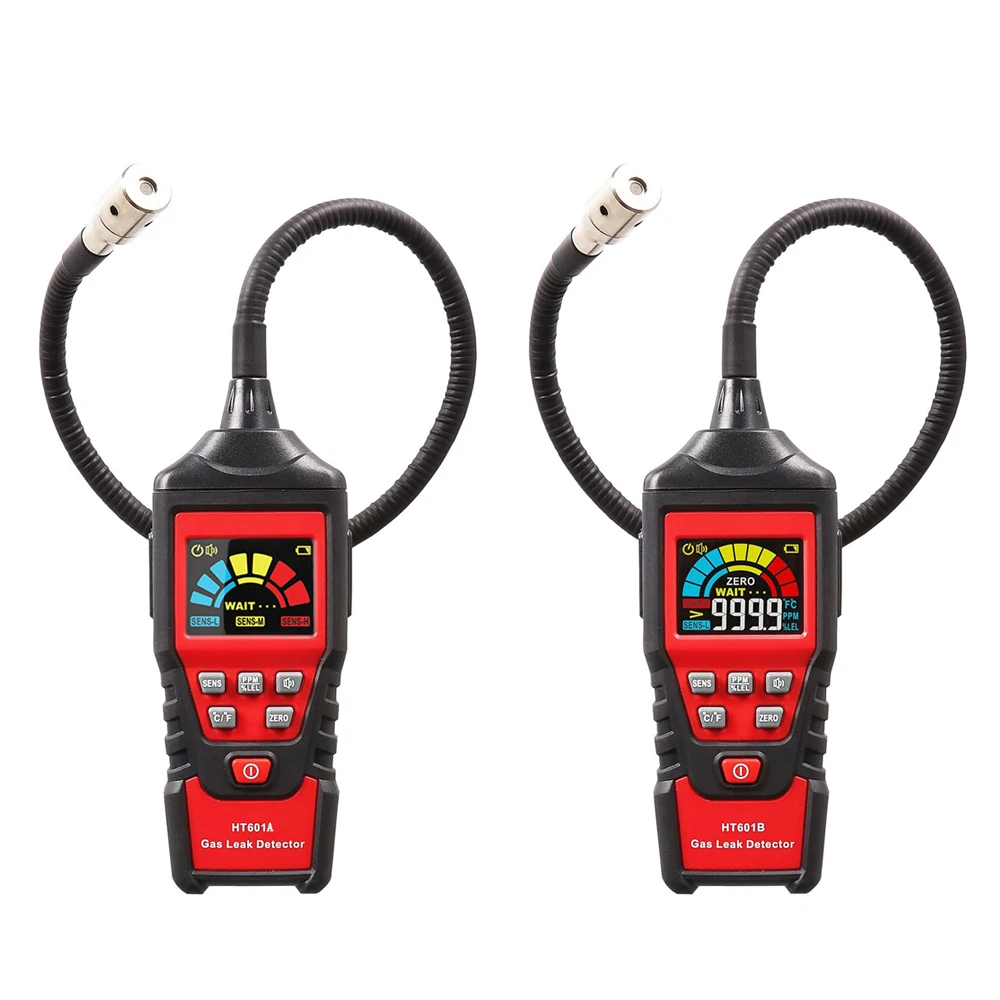 High precision HT601A HT601B Gas Leak Detector 0-1000PPM Sound & Screen Alarm Combustible Flammable Natural Methane Gas Detector