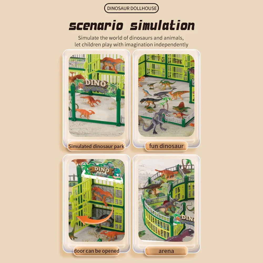 لعبة تجميع فيلا الديناصورات DIY للأولاد لعبة تعليمية هدية مناسبة للعائلة الأولاد والبنات