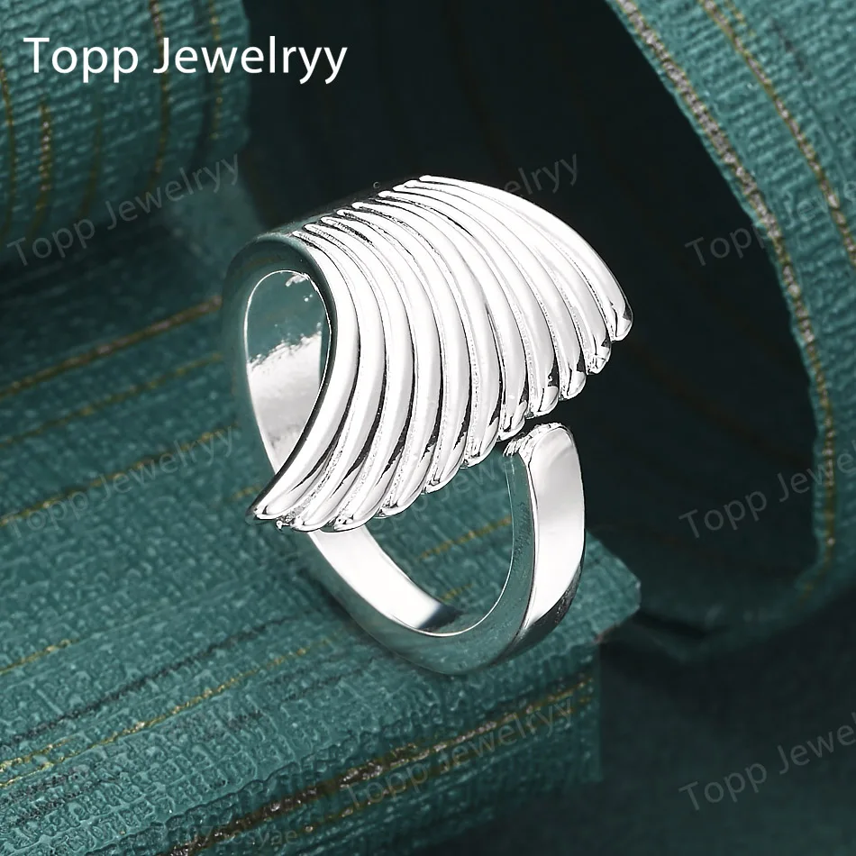 

Новое элегантное открытое кольцо из стерлингового серебра 925 пробы с крыльями, очаровательное женское модное свадебное подарочное ювелирное изделие на Рождество