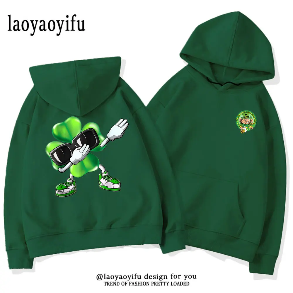 

3.17 Ireland St. Patrick's Day Unisex Hoodie Happy Carnival Festival Green Sweatshirt Autumn and Winter Long-sleeved Pullover