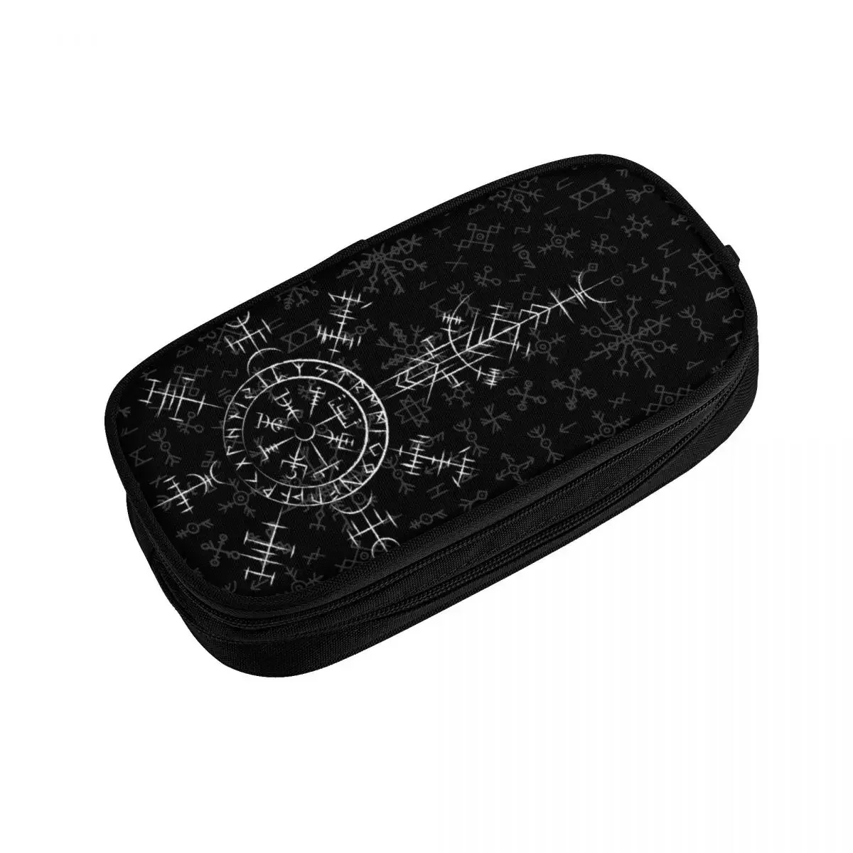 Lucky Charm Kompas Vegvisir Etuis voor Meisjes Jongens Grote Opslag Vikings Valhalla Pen Box Tas Schoolaccessoires