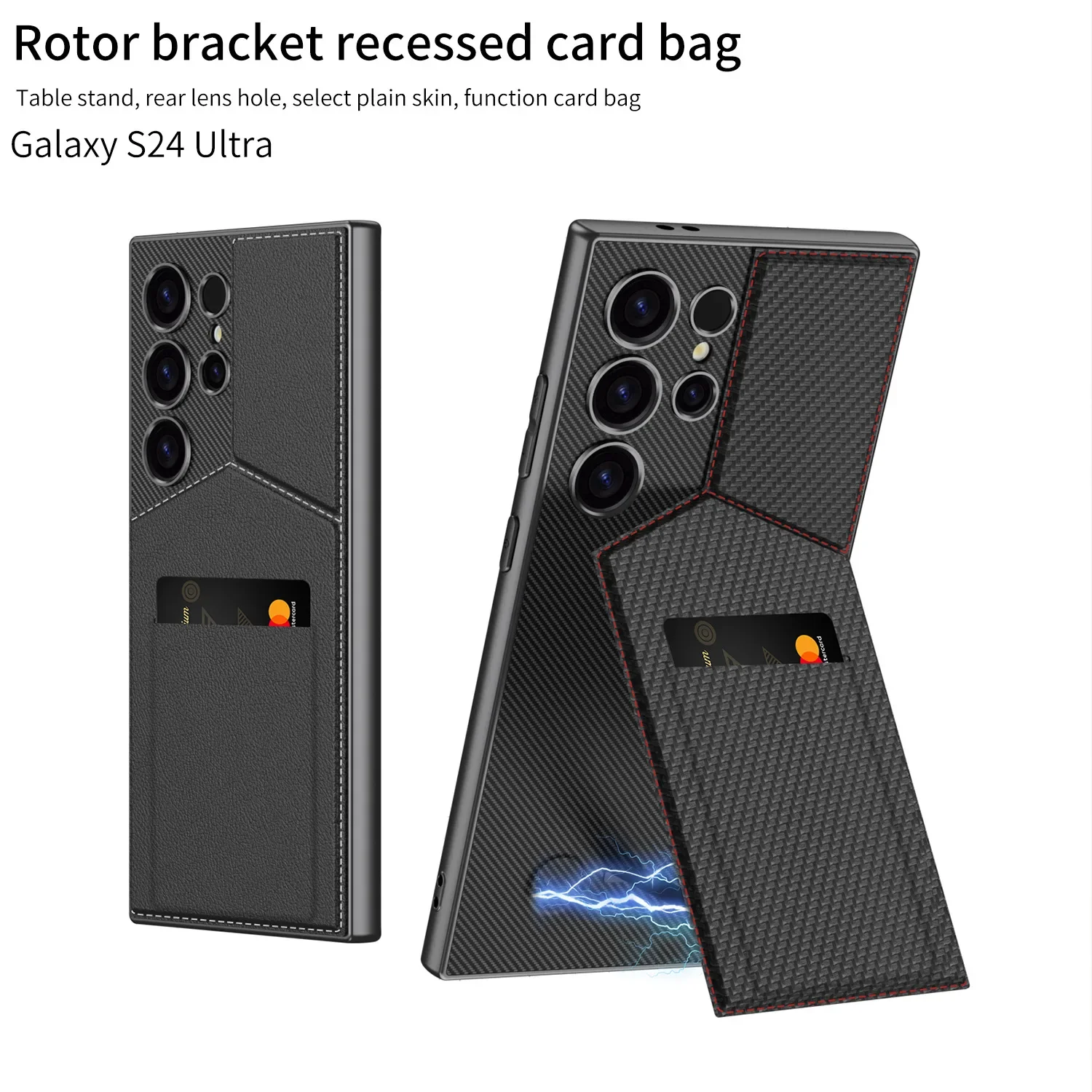 Card Holder Case for Samsung S25 S24 S23 Ultra Phone Case Business High-End Innovative Design Magnetic Shockproof Leather Cover