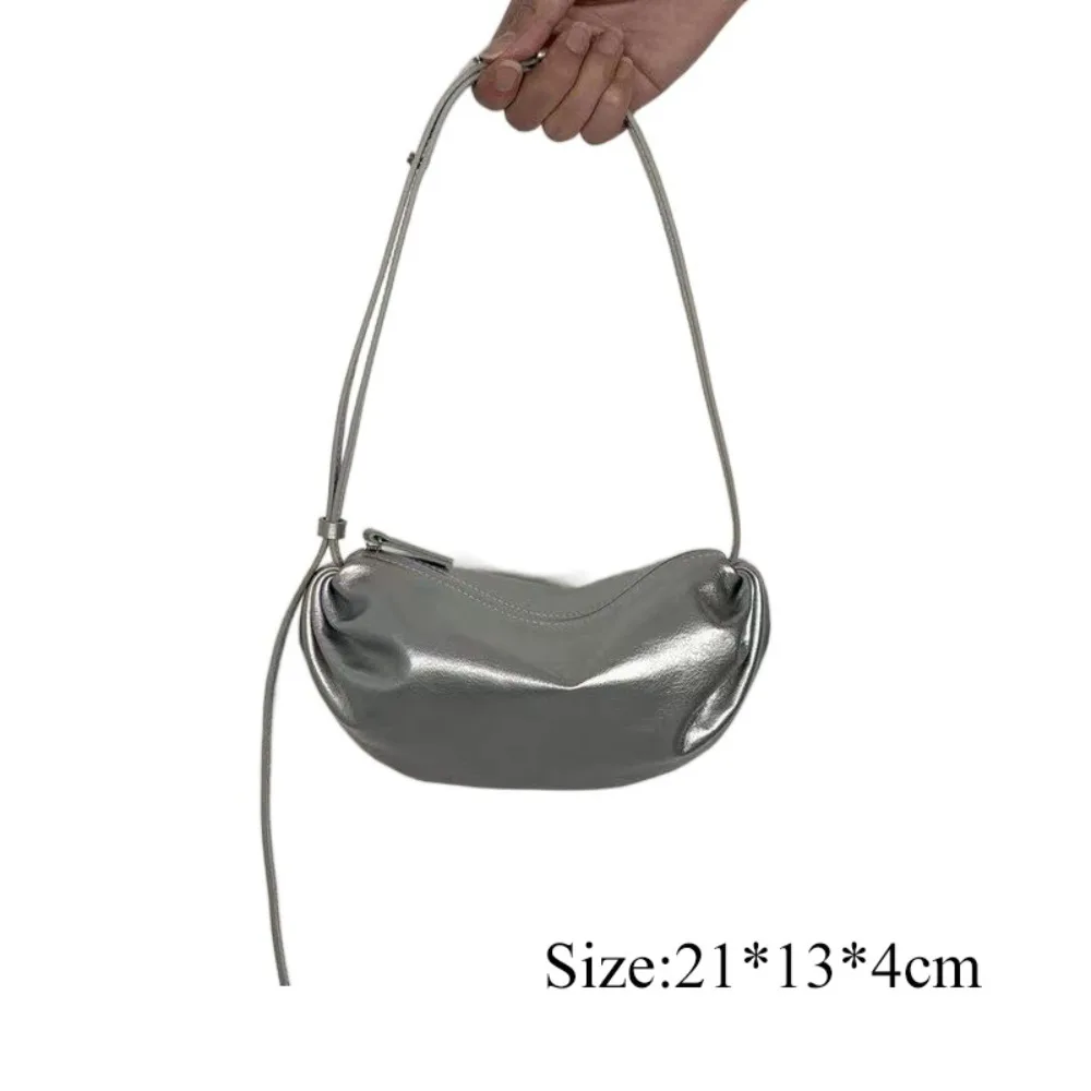 PU Half Moon Bag Women\'s Versatile Underarm Bag Soft Skin Dumpling Bag Single Shoulder Crossbody Bag