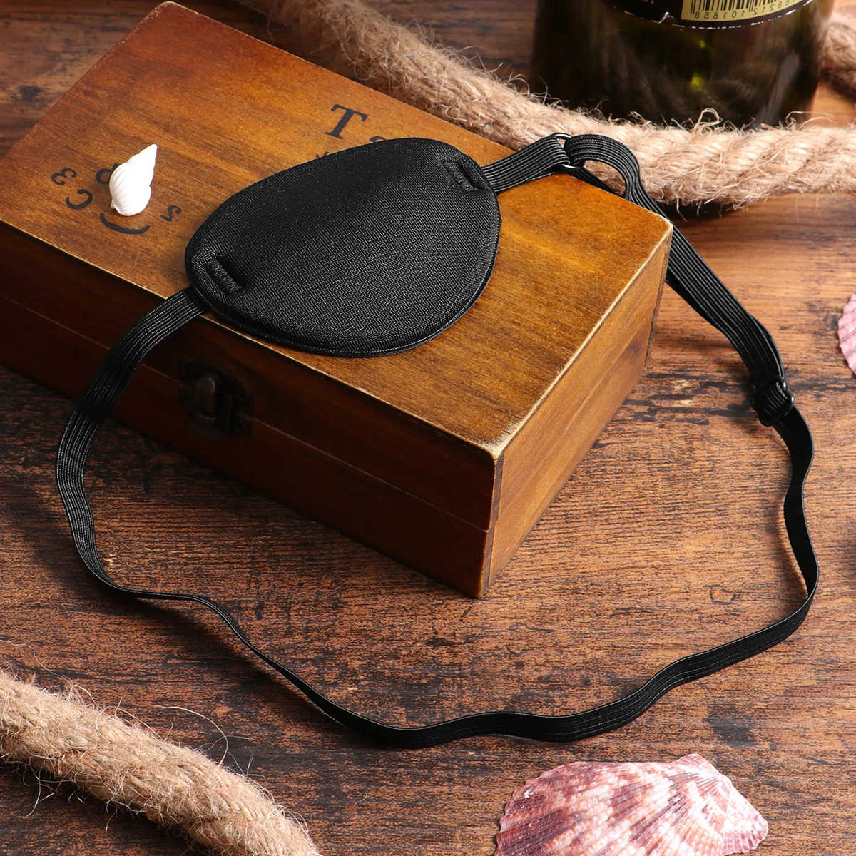 

4pcs Single Pirate Eye Patch Mask Halloween Prop Fabric Blindfold Kids Adjustable Elastic Band Portable Size Cosplay Toy