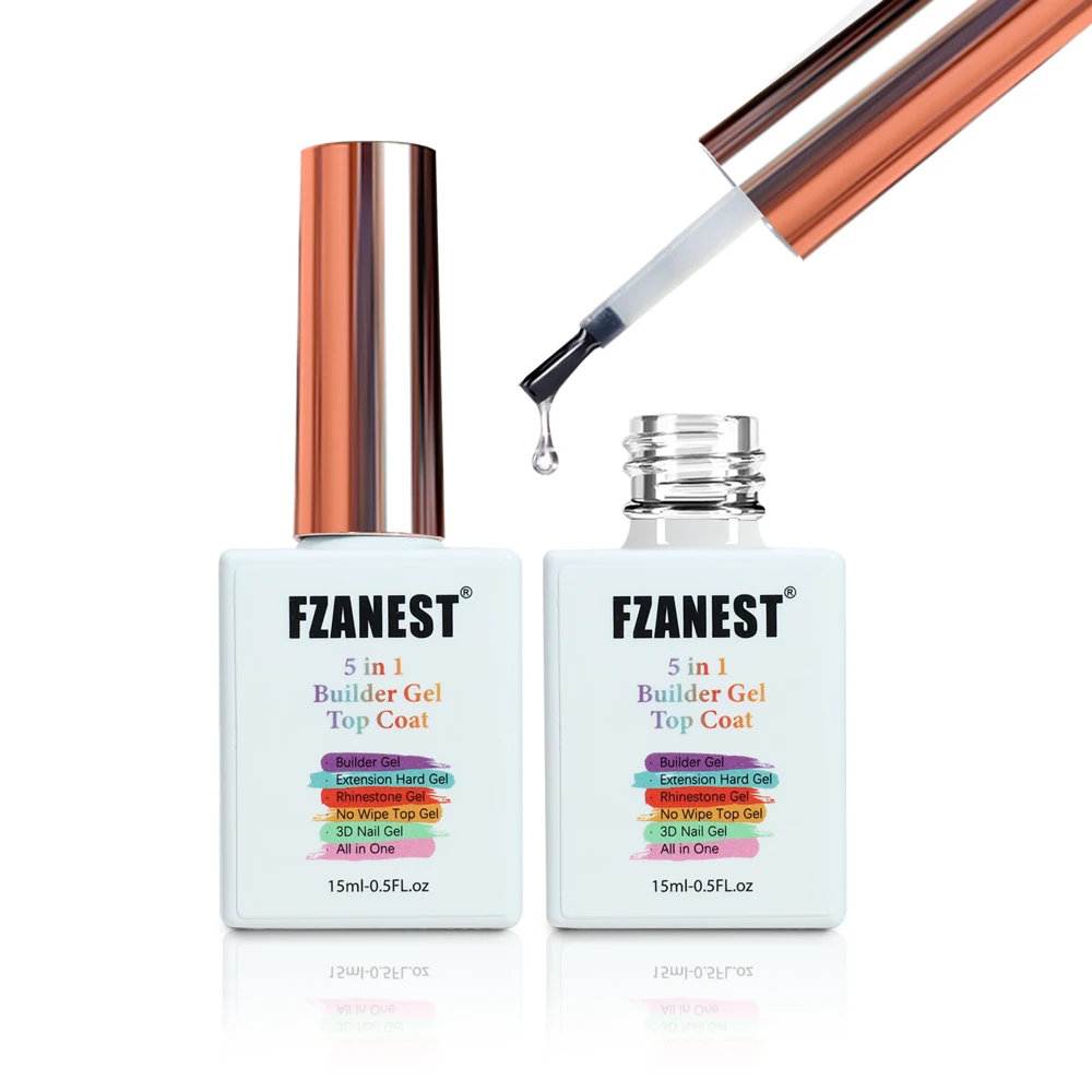 FZANEST Builder Top Strass Gel Nagelverlängerung Harz Flüssiggel Nicht klebriges Nagelreparaturset Acrilicos Gel für beschädigte Nägel
