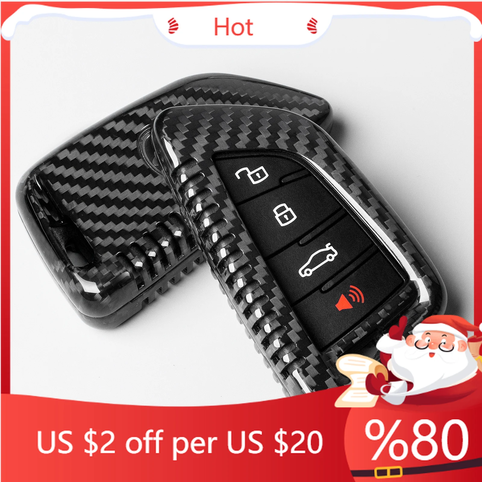 

Hot Real Carbon Fiber Key Fob Case Protection Cover Holder For Toyota Supra GR MK5 A90 A91 2019-2024 Smart Key Interior Stickers