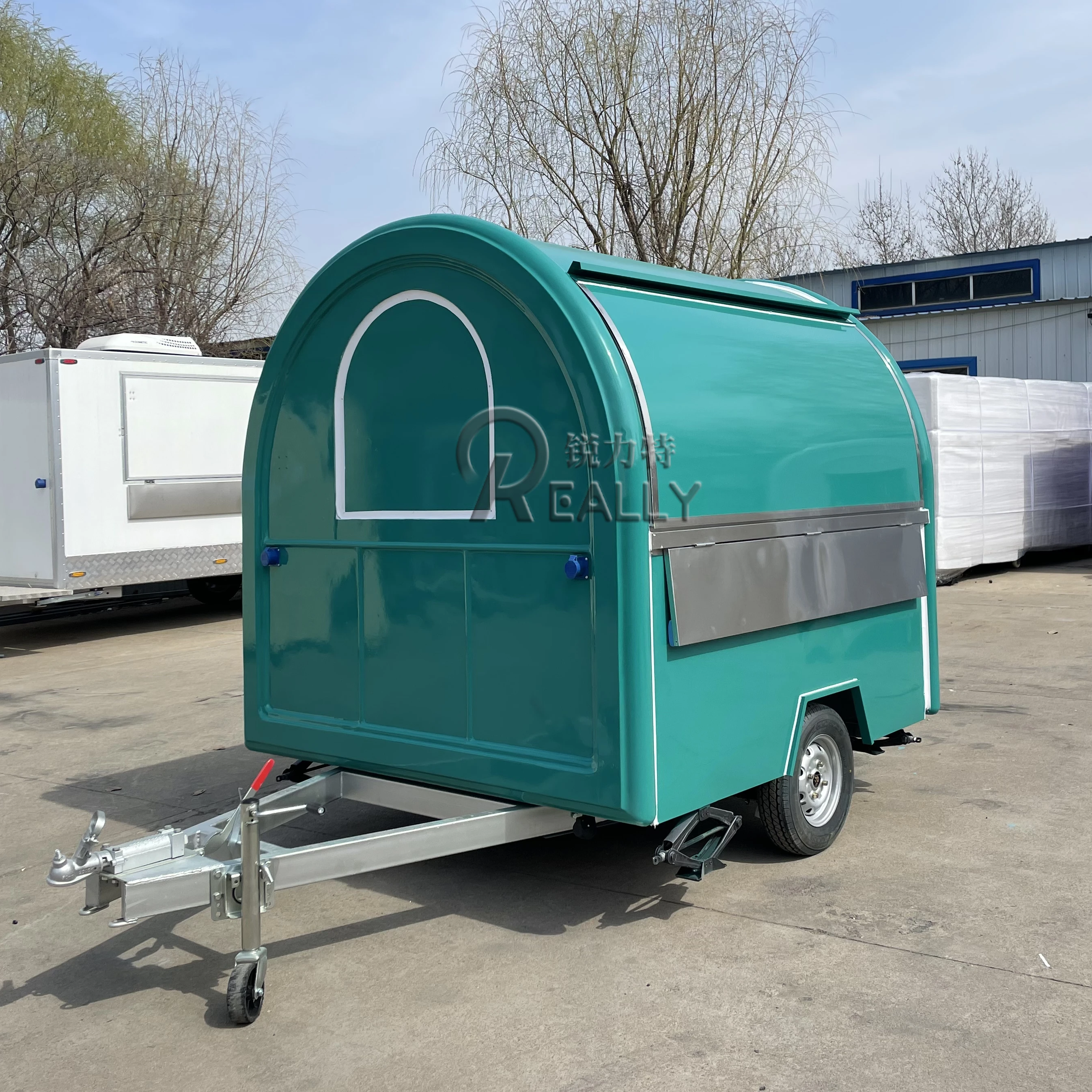 

Outdoor Food Trailer Ice Cream Cart Fully Equipped Coffee Hot Dog Cart Snack Pizza Kiosk Concession Food Truck Mobile Kitchen