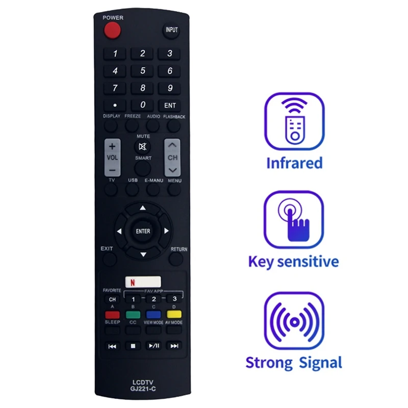 GJ221-C Remote Control Replacment For Sharp TV LC32LE653U LC40LE653U LC43LE653U LC-43LE653U LC-48LE653U LC55LE653U