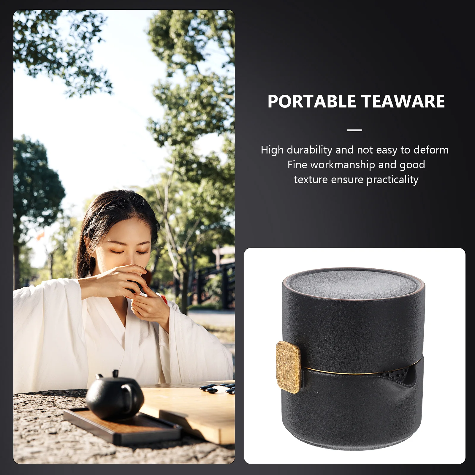 

1Set Portable Travel Ceramic Tea Set Kung Fu Teaware Tea Cup Kit Practical Household Gift Portable Teaware