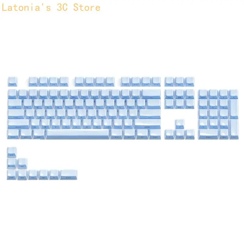 Crystal Jelly und Gaming-Tastatur-Tastenkappen-Set, seitlich bedruckte OEM-Profilform mit 113-Tasten-Stil für die – Detail 9
