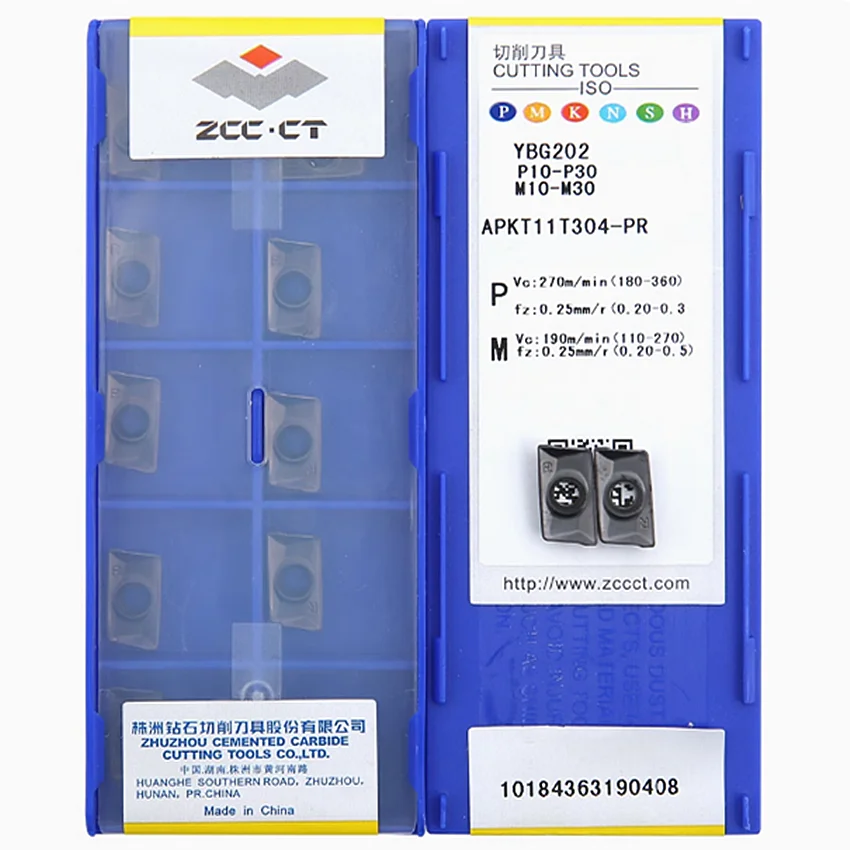 APKT11T304-PR YBG202/APKT11T304-PR YBG302/APKT11T304-PR YBC302/APKT11T304-PR YBM351 ZCC.CT CNC carbide Milling inserts 10pcs/box