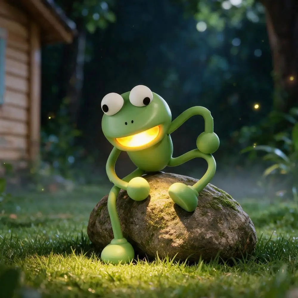 Cute Changeable Shape Funny Frog Night Light DIY Shape Mini Desk Lamp Decorative Warm Light Bedside Lamp for Bedroom Bathroom