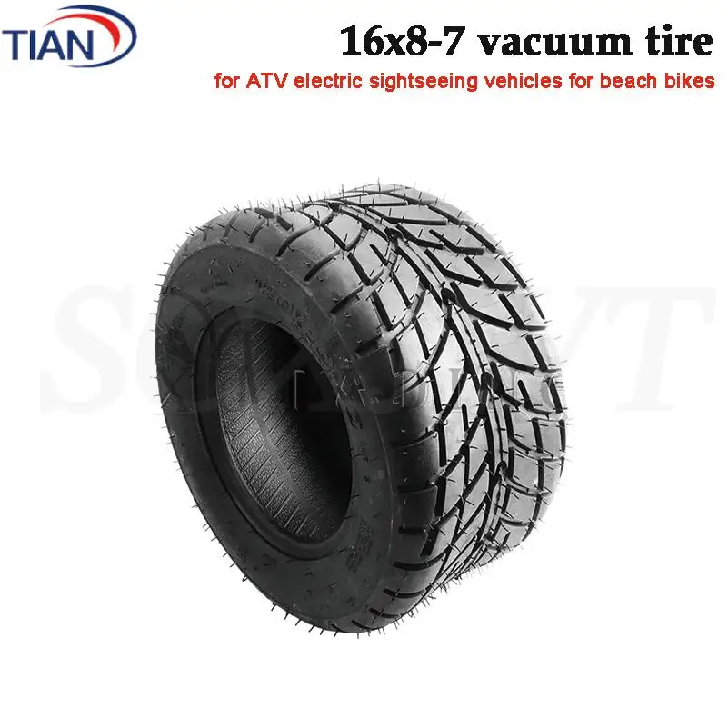 

Электрический туристический велосипед: шина 16x8-7, утолщенная дорожная шина 7 дюймов, бескамерная, для пляжного велосипеда и картинга