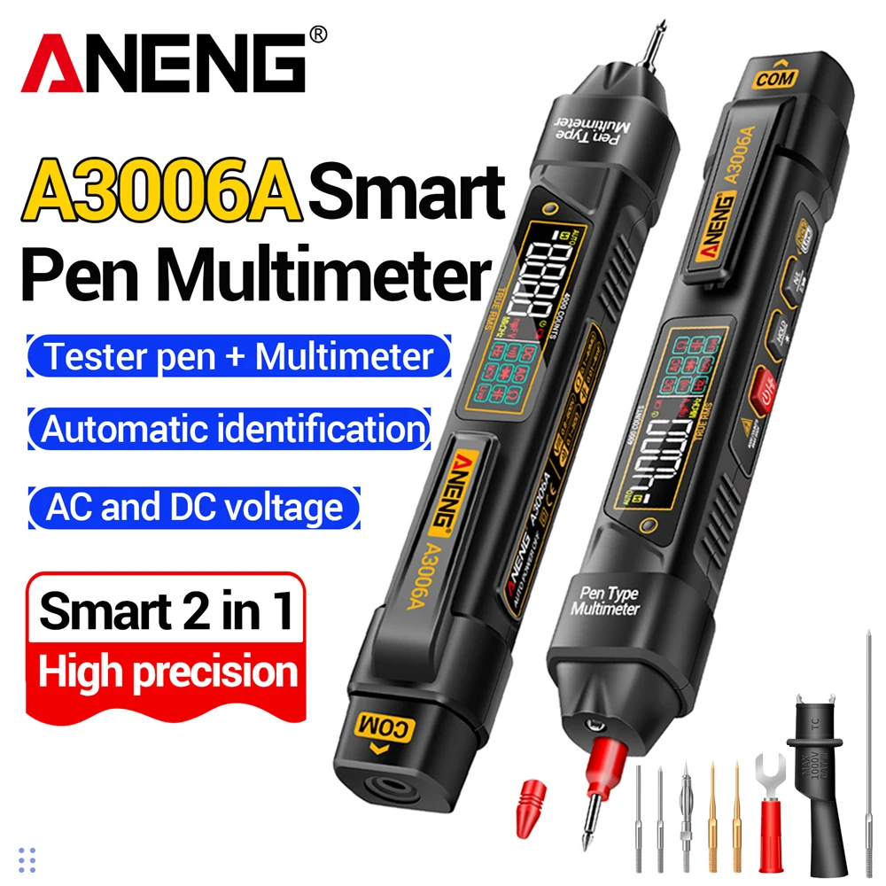 ANENG A3006A Stiftförmiges Multimeter Digital 2-in-1 Smart-Elektriker-Tester Berührungslose Spannungs-, Hz-, Dioden- und Widerstandsmessung Werkzeuge