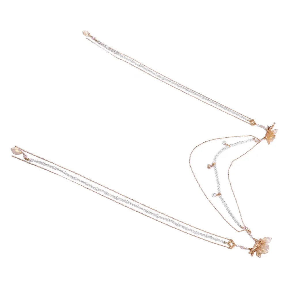 

Pearl Chain Long Tassel Hair Clip Gold Color Long Tassel Tassel Hair Accessory Innovative Design Stylish Unique