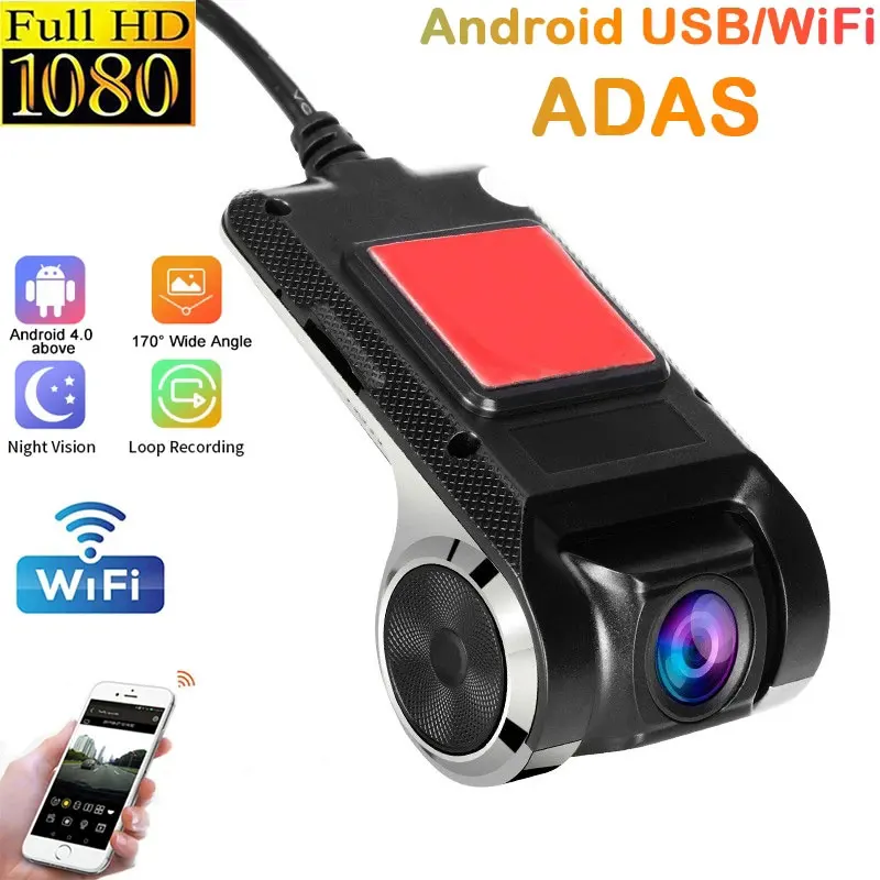 Dash Cam Car DVR ADAS Dashcam DVRs Video HD 1080P WIFI and USB Auto Recorder black box for Android Player DVD Night Version