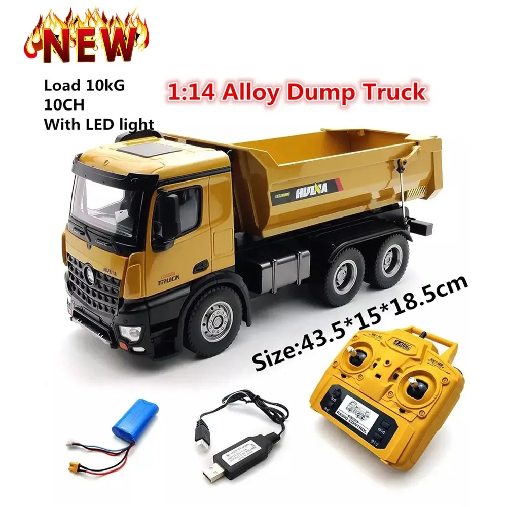 

Alloy Dump Truck Professional 2.4G Remote Control RC Car Engineering Vehicle High Simulation Dump Toy Car For Boys Christmas Gif