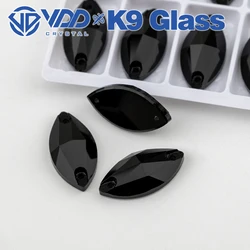 VDD S102 Jet Navette Top Quality K9 Glass Sew On Rhinestones Crystal Flatback Sewing Strass Stones For Garment DIY Accessories