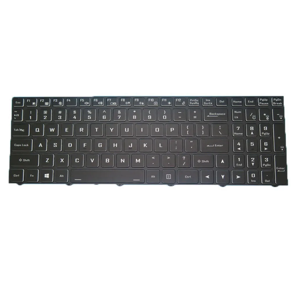 Laptop RGB Backlit Keyboard For CLEVO N15Z3 PB70 PB71 PB50 PB51 CVM18H93US9430 6-80-N15Z0-01D-1 United States US Silver Frame