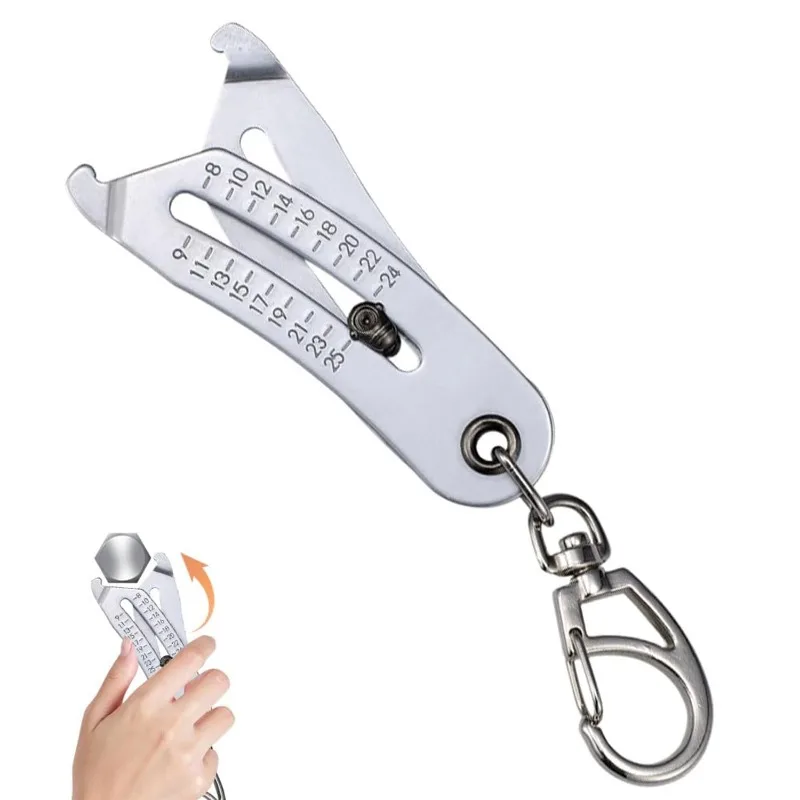 Precise Thread Size Checker Keychain Portable Caliper Gauge Metric/Imperial Hexagonal Nut Screw Thread Size Manual Measure Tools