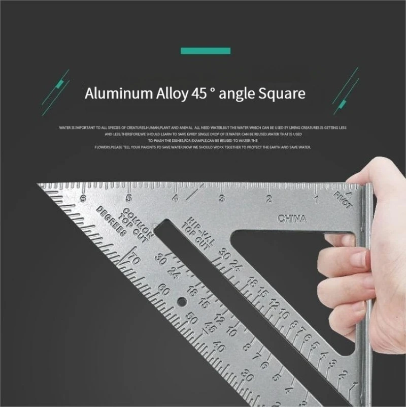 7-Zoll-Dreieckslineal aus Aluminiumlegierung, präzises, verdicktes Winkellineal, Aluminiumlegierung, Holzbearbeitung, Messung, Holzbearbeitung, Dreieckslineal