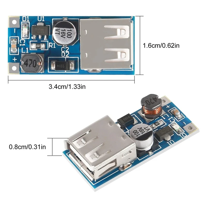 DC-DC boost module (0.9V~5V) boosts 5V 600MA USB circuit board mobile power supply