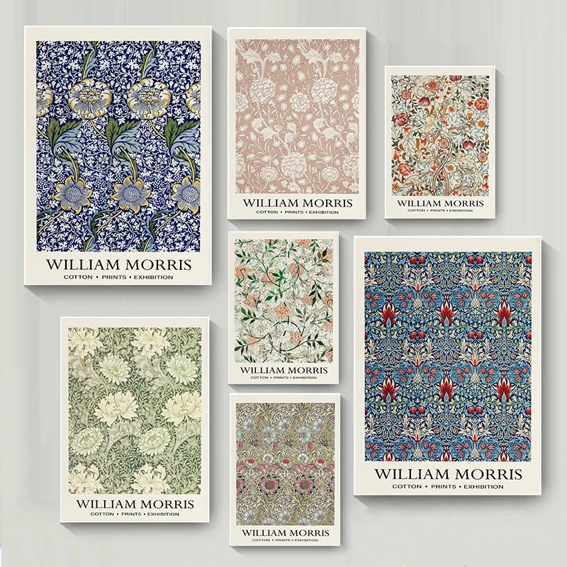 Nordic William Morris Garden Flower Poster Vintage Botanical Art Nouveau Canvas Painting Wall Art Picture Living Room Home Decor