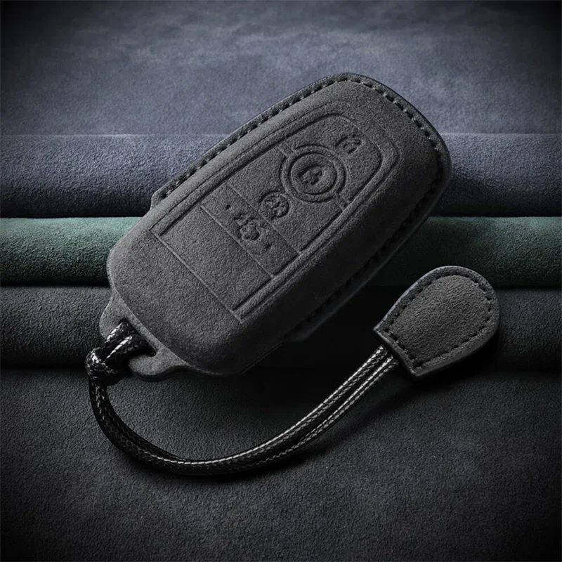 

Leather Car Key Case For Lincoln Continental Navigator Z MKZ MKC MKX Nautilus Aviator Corsair Keychain Suede Car Accessories