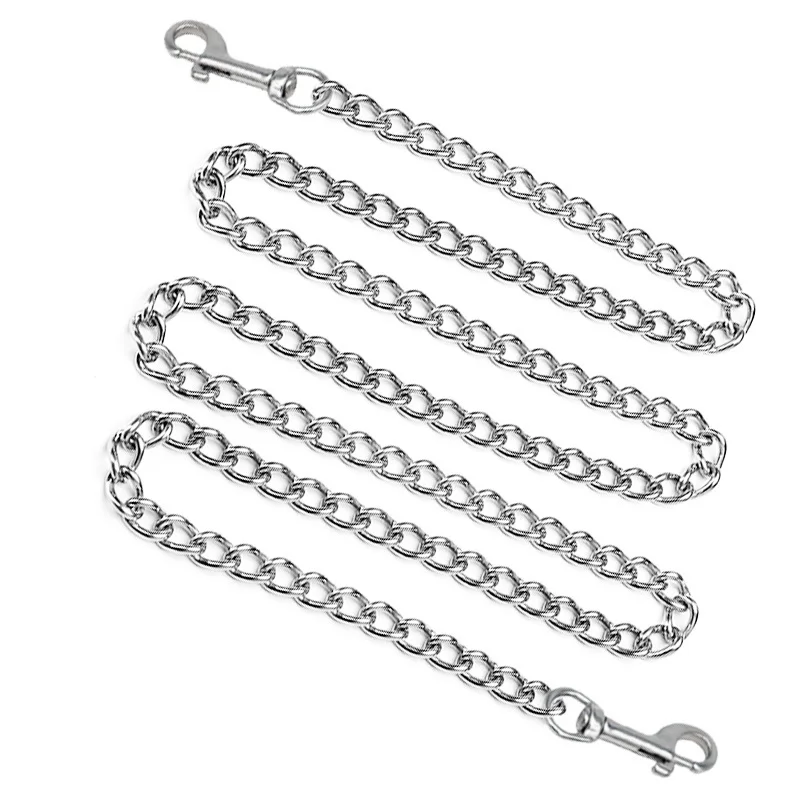 Metal Slave Chain With Carabiner Nipple Clips Chain Body Lock Collar Leader Handcuff Ankle Bondage Restraint Teasing DIY Sex