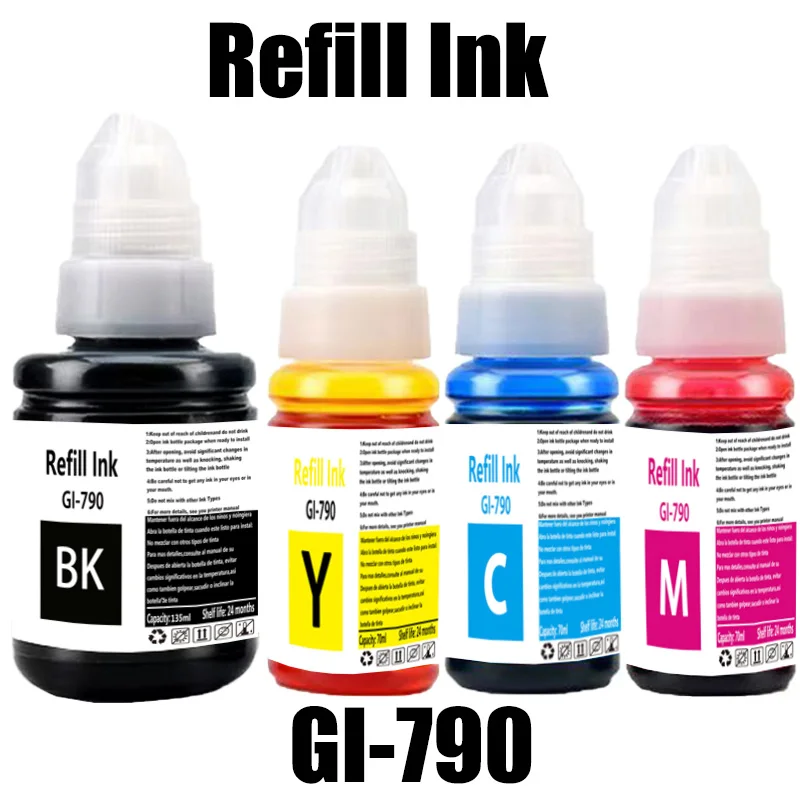 GI-790 790 GI790 Refill Ink Dye Ink for Canon PIXMA G1000 G1010 G2000 G2002 G2010 G3000 G3010 G4000 G4010 Printer
