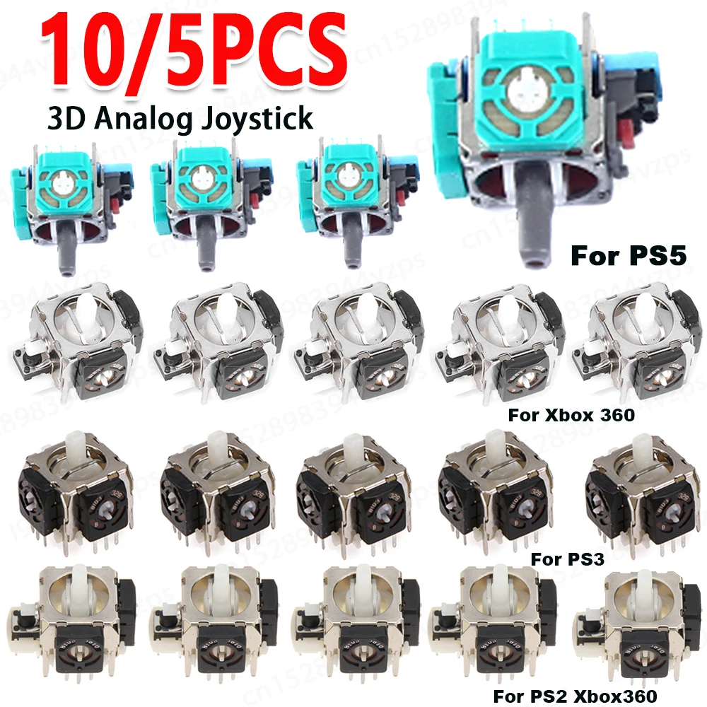 10/5PCS Replacement 3D Analog Joystick Axis Sensor 3 Pin Repair Accessories Analog Thumb Joystick for PS2/PS3/PS4/PS5/Xbox 360