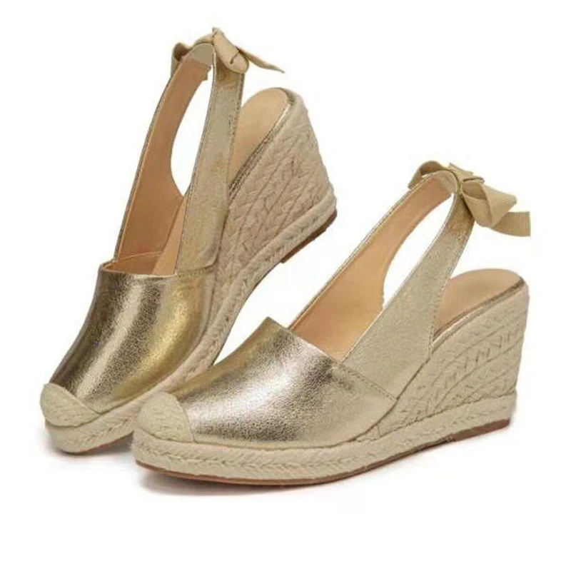 Wedges Sandals For Women Closed Toe Bandage Espadrille Stylish Shoes