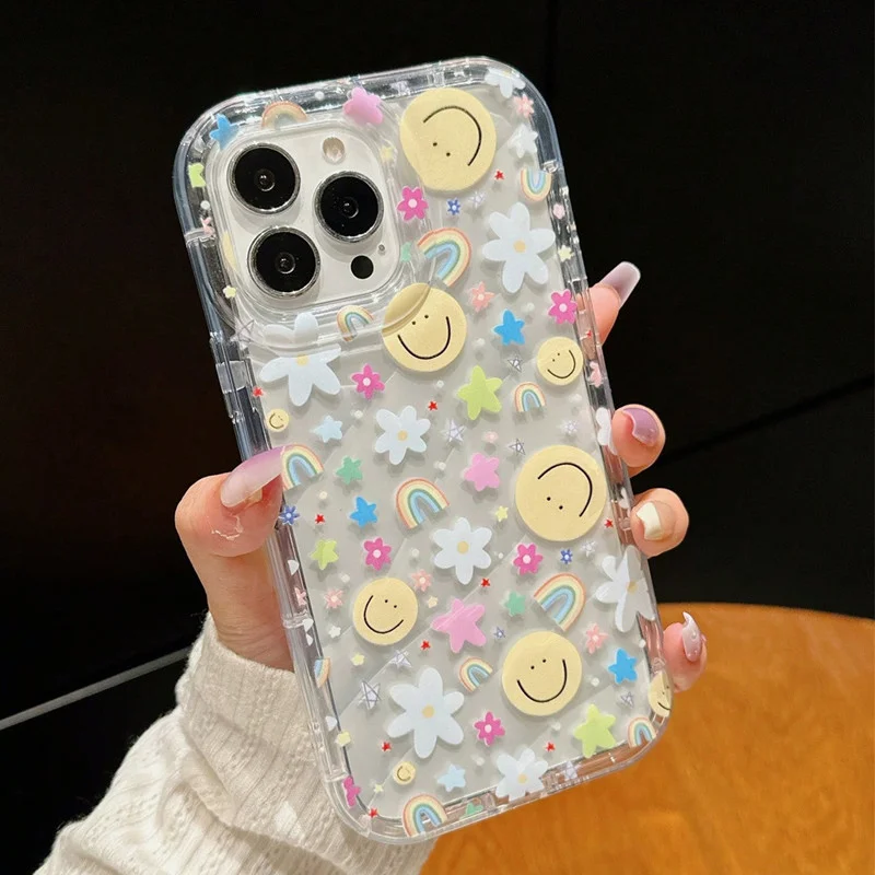 Cartoon Happy Face Graphic Printed Phone Case for Xiaomi Mi 13 12 11 Lite 5G Ne 14 11T 12T 13T Poco F5 Pro Soft Anti-Drop Cover